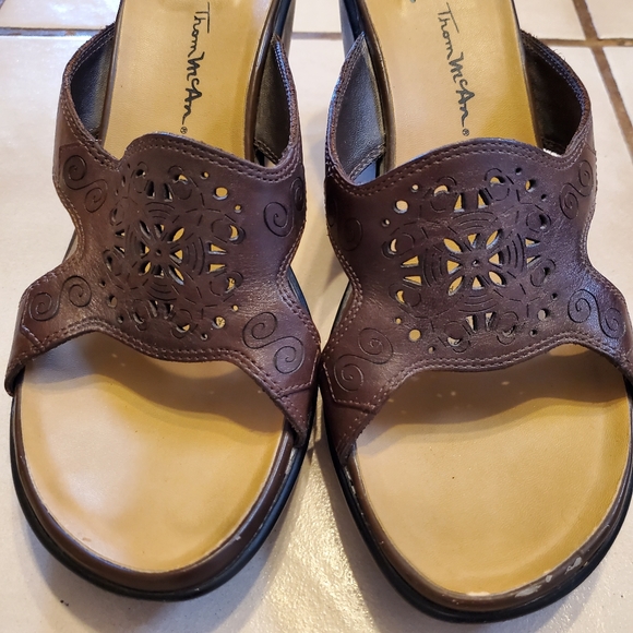 Thom Mcan leather Sandals open toe wedge heel - Picture 4 of 6